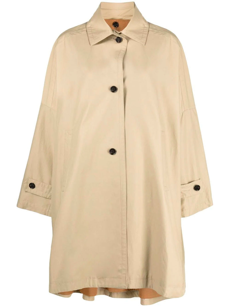 Single-breasted gabardine coat