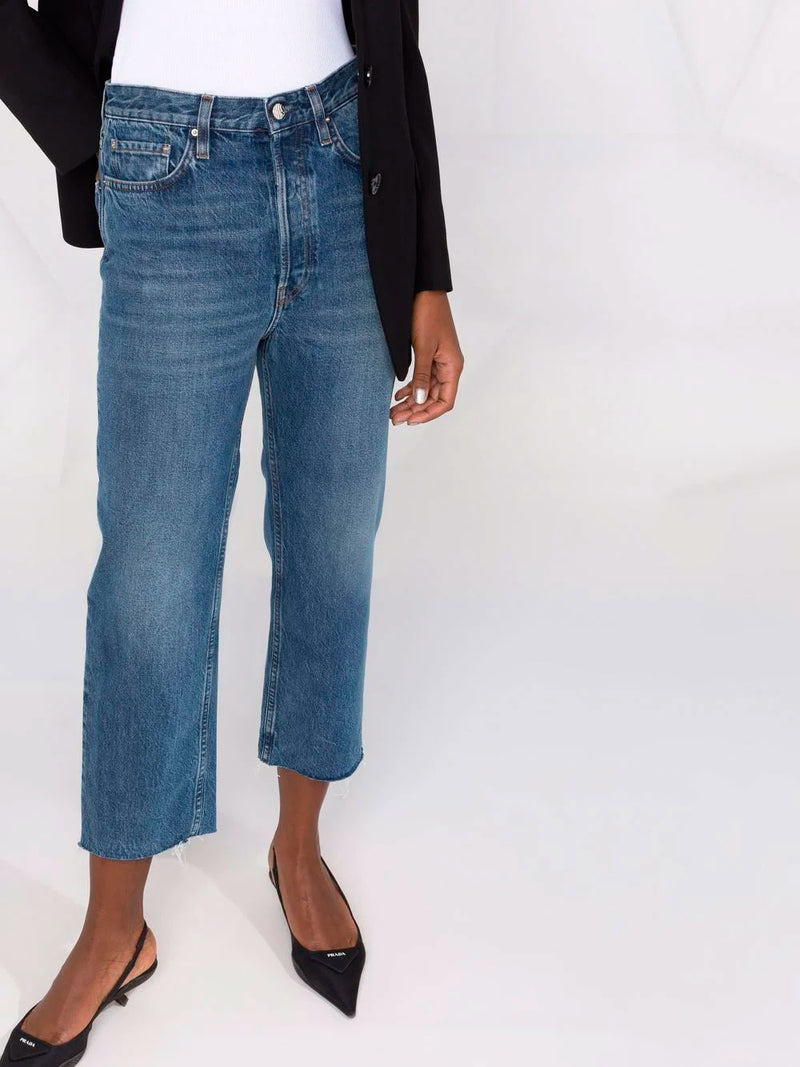 Cropped straigh-leg jeans