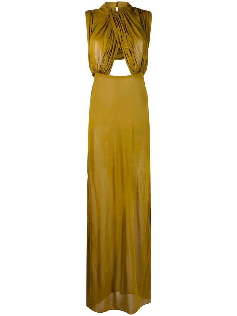 Hooded cut-out maxi dress