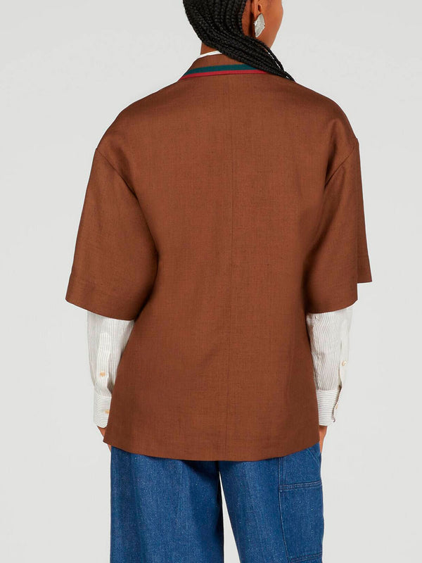 Web-trim shirt jacket