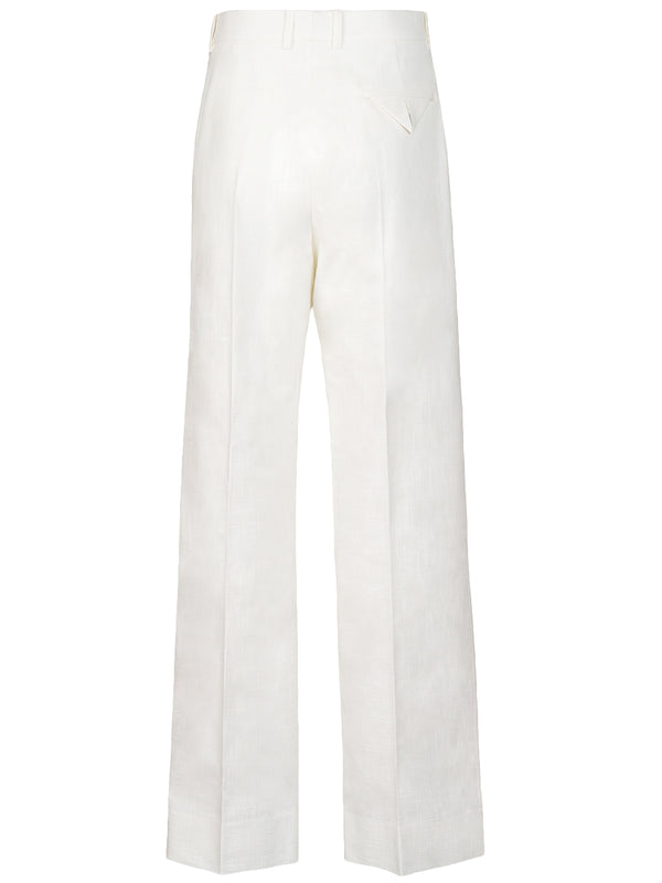 Textured cotton trousers