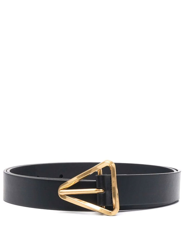 Twisted triangle leather belt