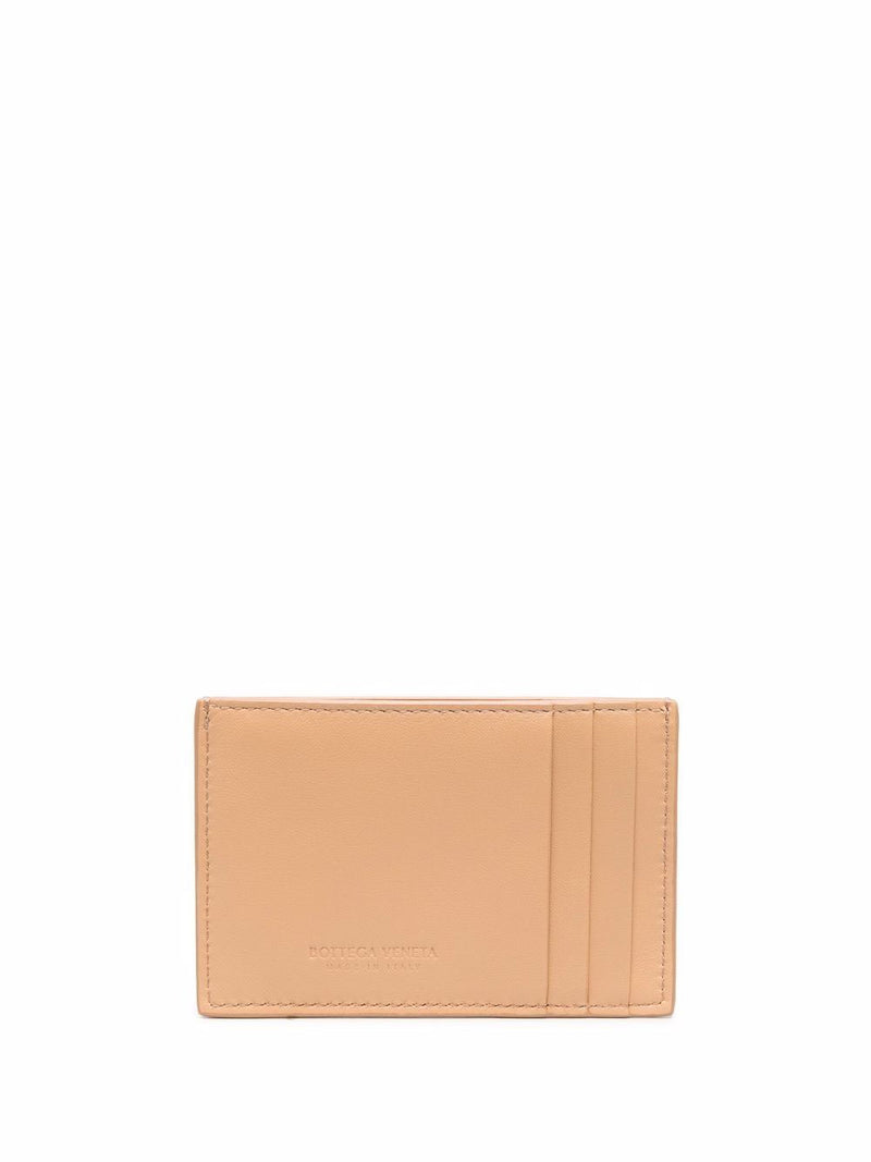 Credit card case in intreccio leather