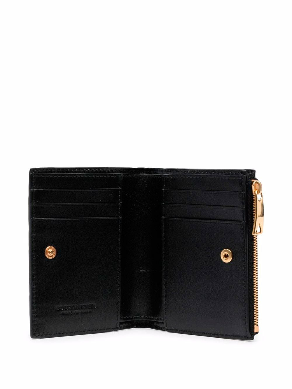 Small zip wallet in Intrecciato leather