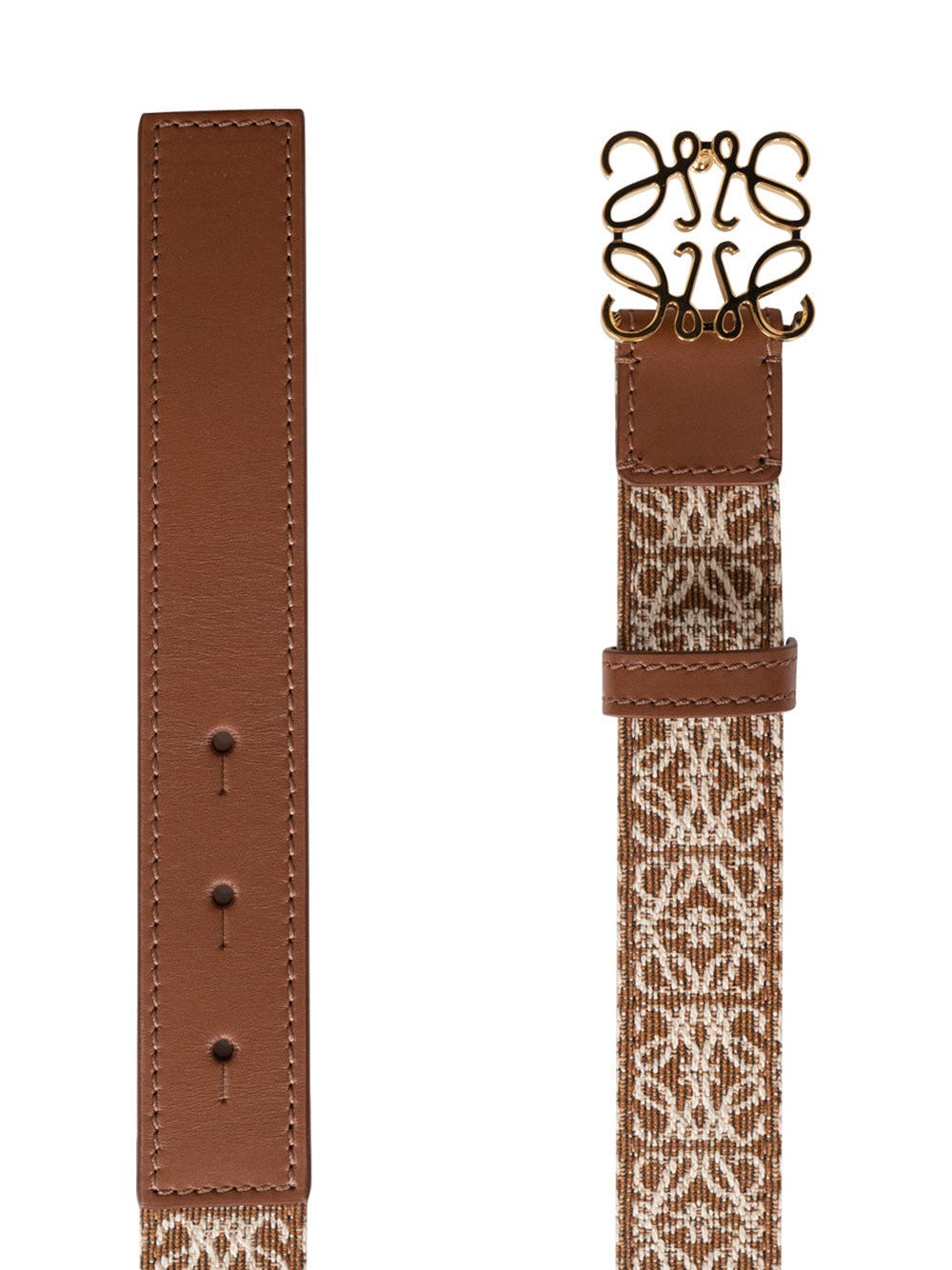Cinturón Anagrama de cuero marrón