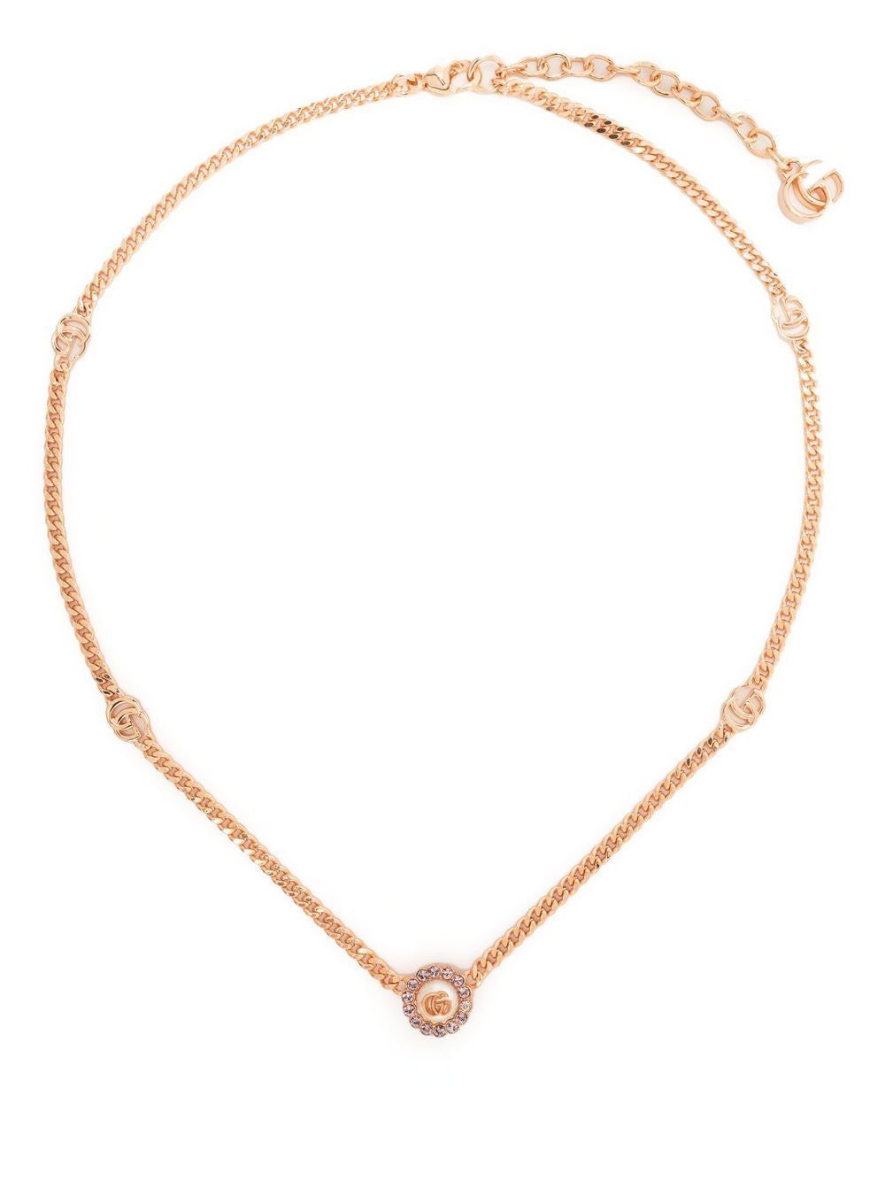 Double G crystal-embellished necklace