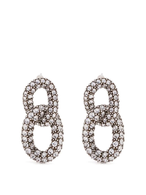 Crystal-embellished hoop earrings