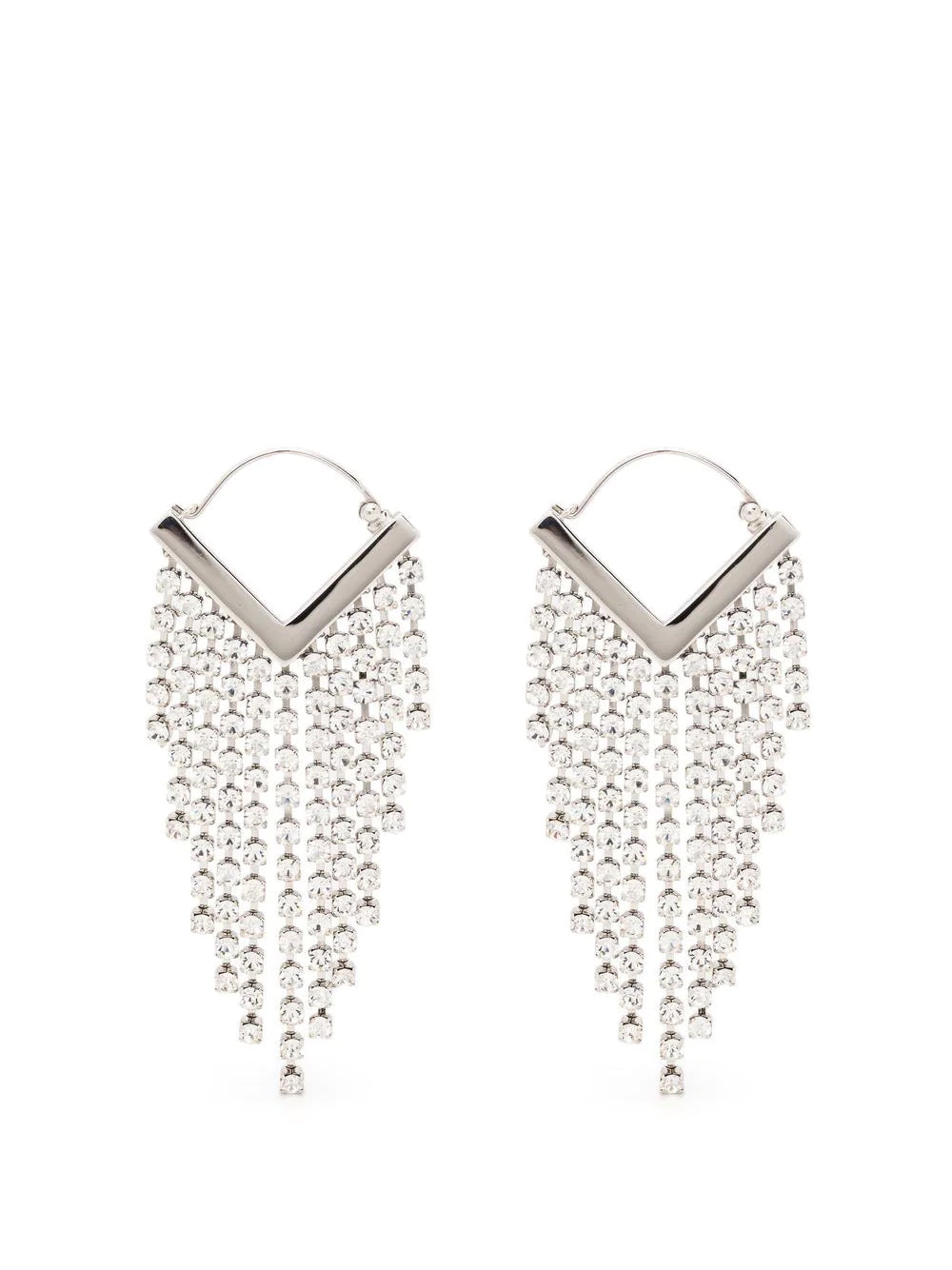 Rhinestone-embellishment drop earrings