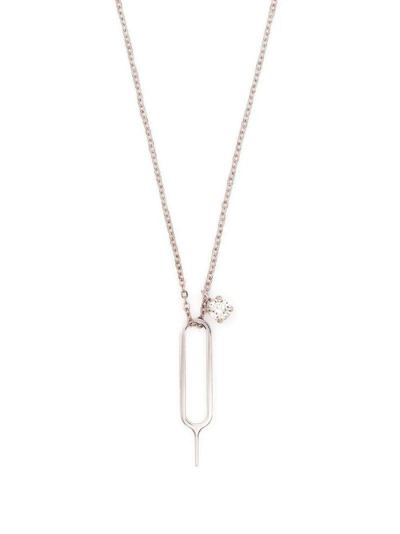 Sim Key and Rhinestone Charm necklace