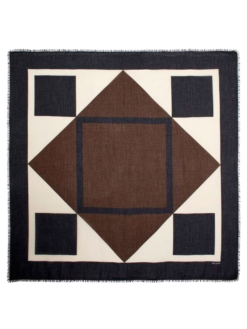 Geometric-print shawl