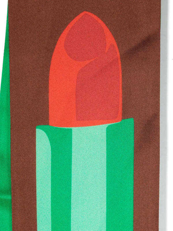 Logo-print silk scarf