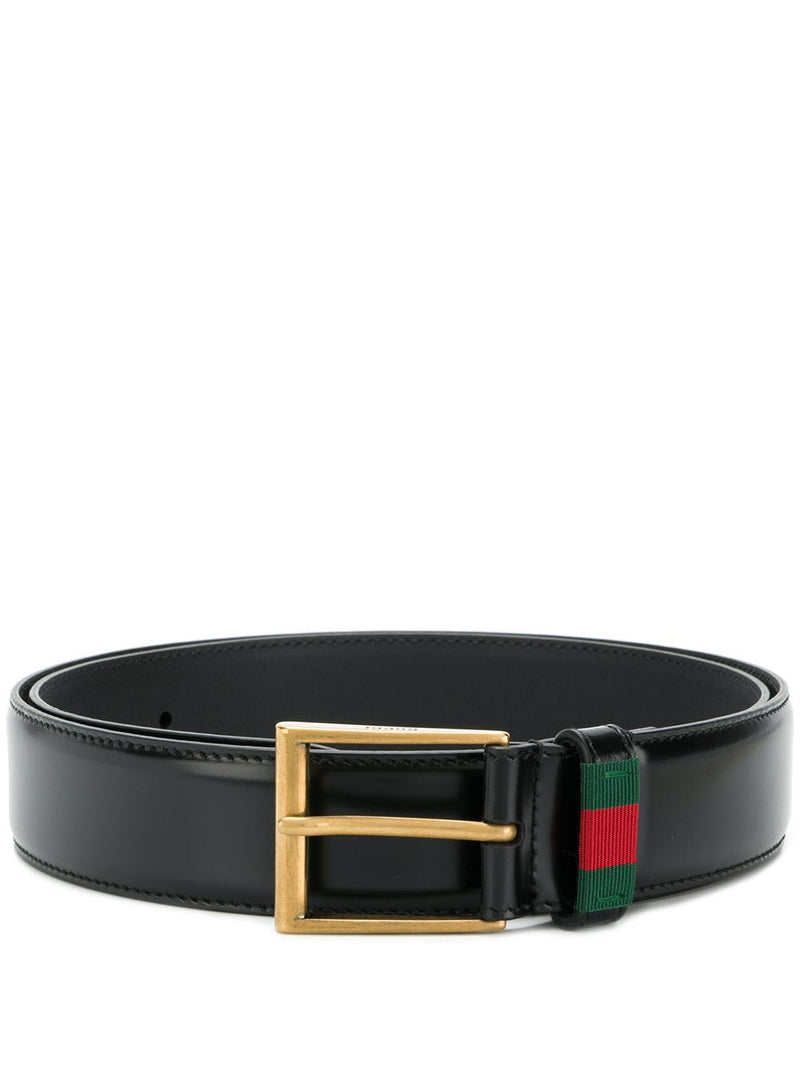 Leather Belt with Web