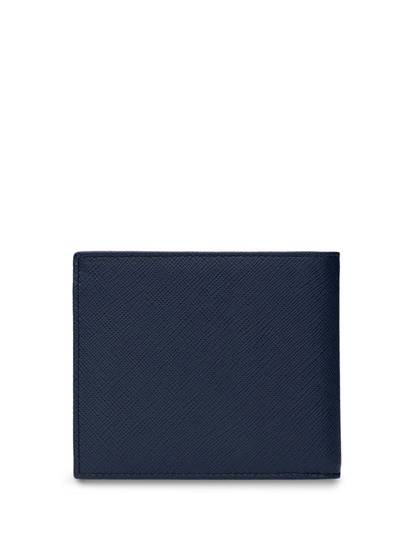 Baltic blue Saffiano leather wallet