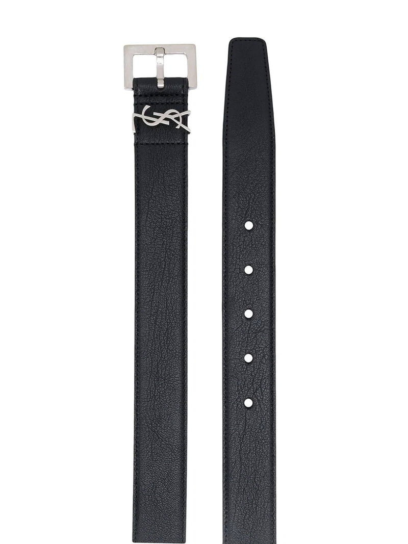 Monogram belt with square buckle