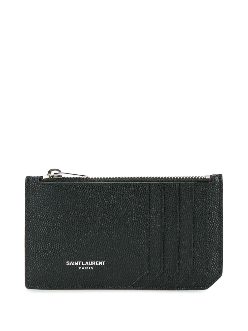 Zipped card case in embossed leather