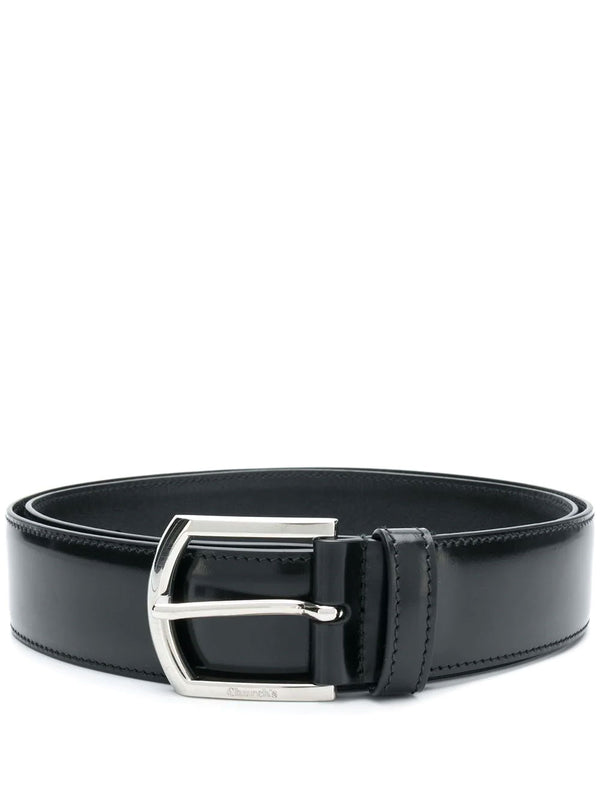 Classic buckle belt in polished leather