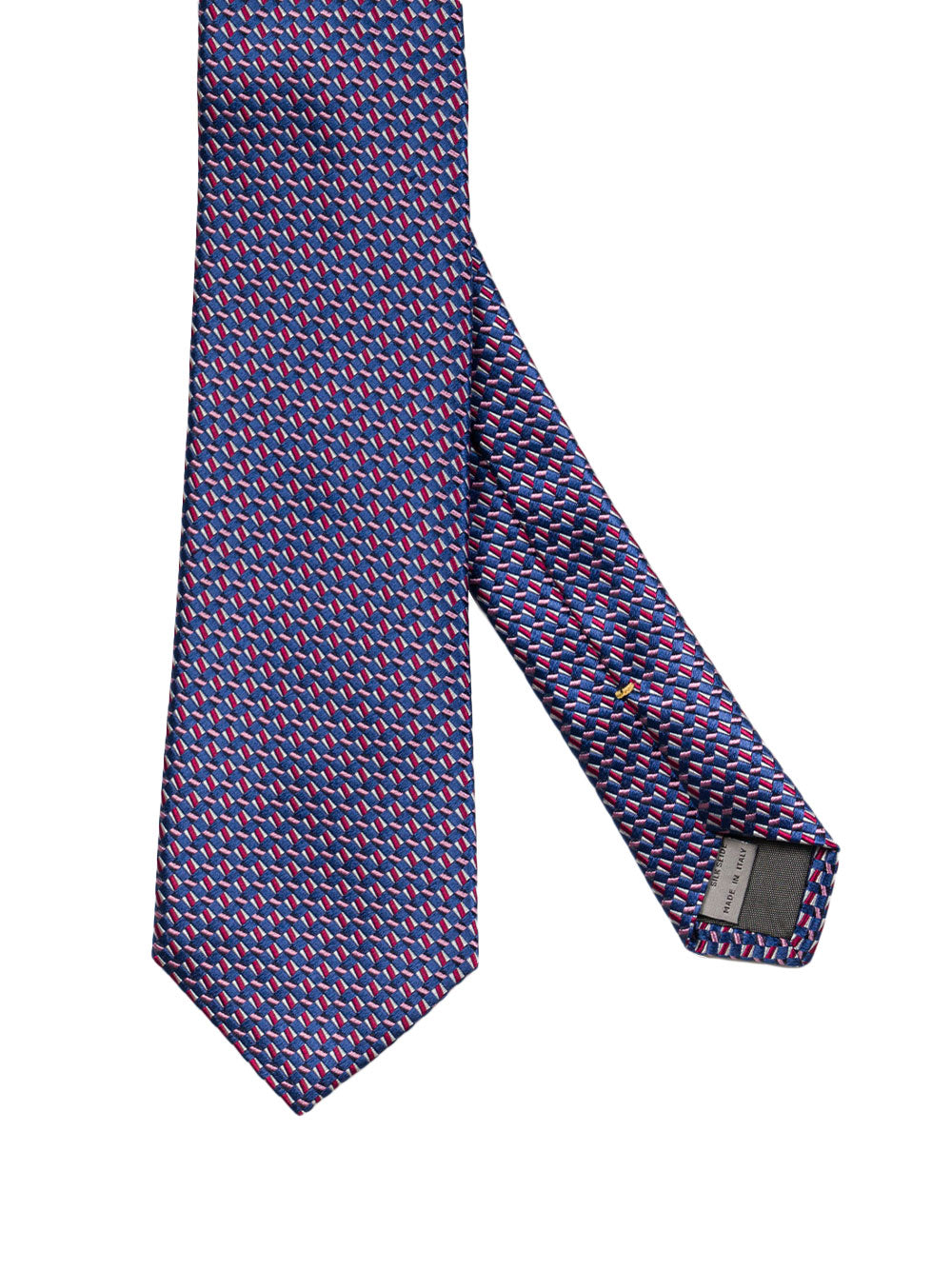 Micro geometric pattern silk tie