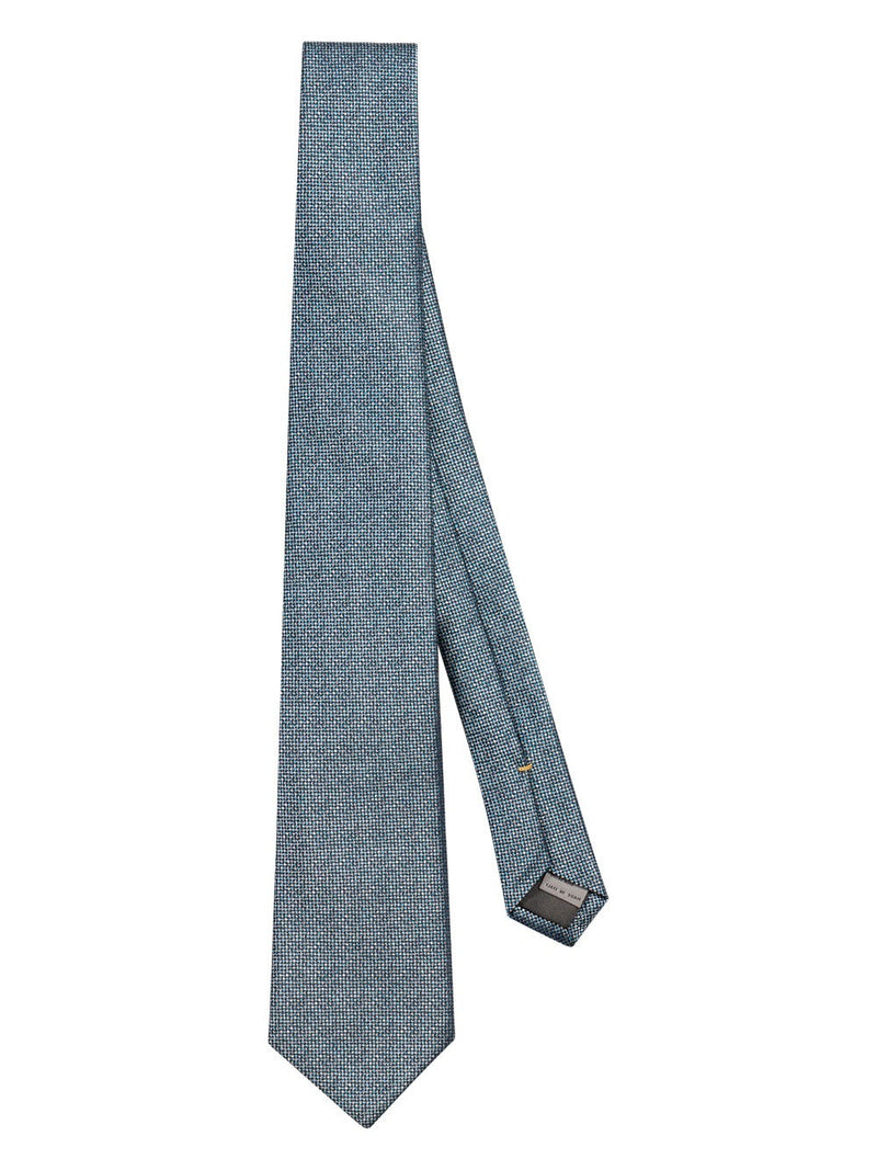 Light blue mottled effect silk tie