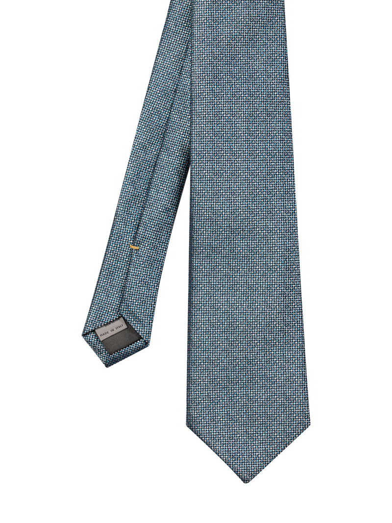Light blue mottled effect silk tie