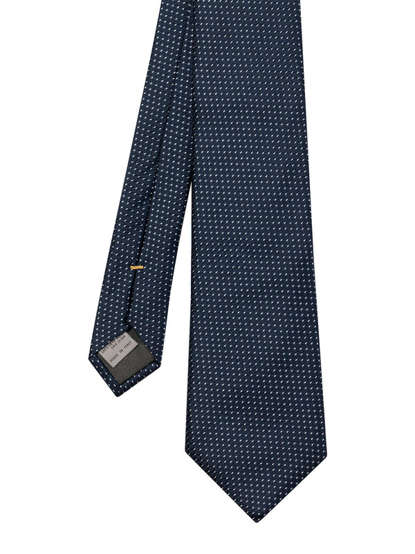 Silk tie with dots and checks