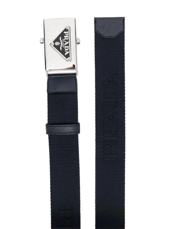 Triangle logo buckle belt
