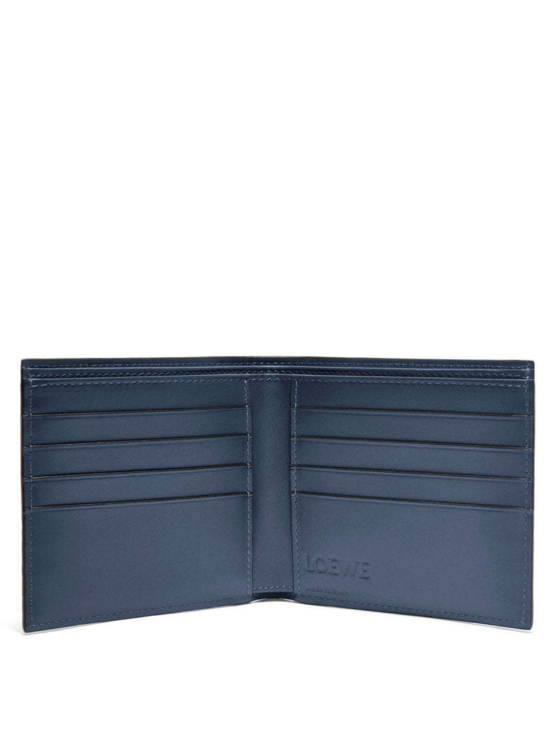 Bifold grained leather wallet