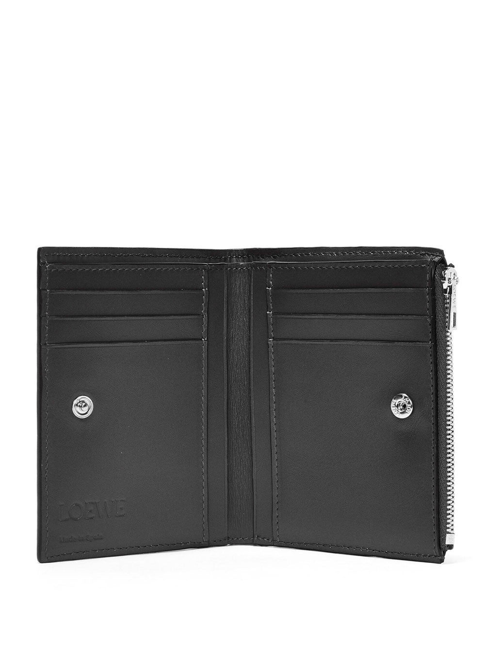 Compact wallet in soft grained leather