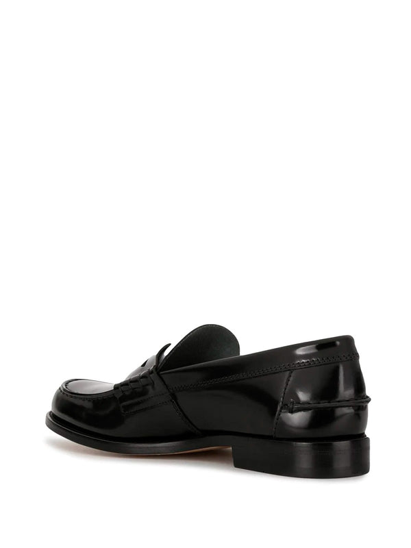 Classic black leather loafers