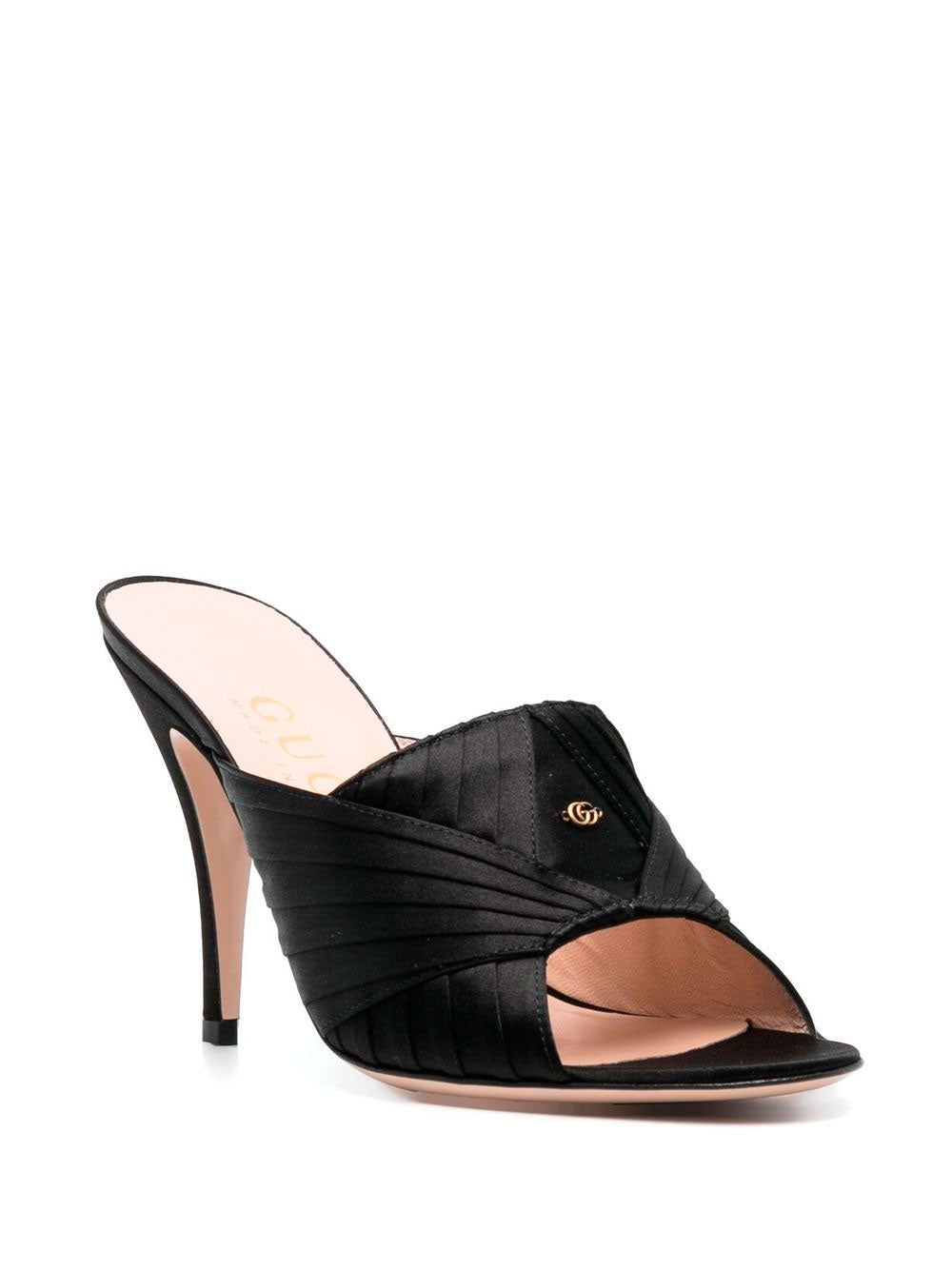 Pleated-detail mules