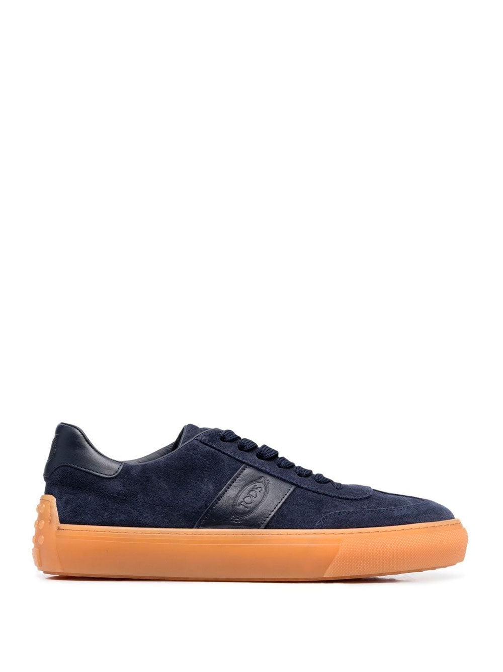 Logo-patch suede low-top sneakers