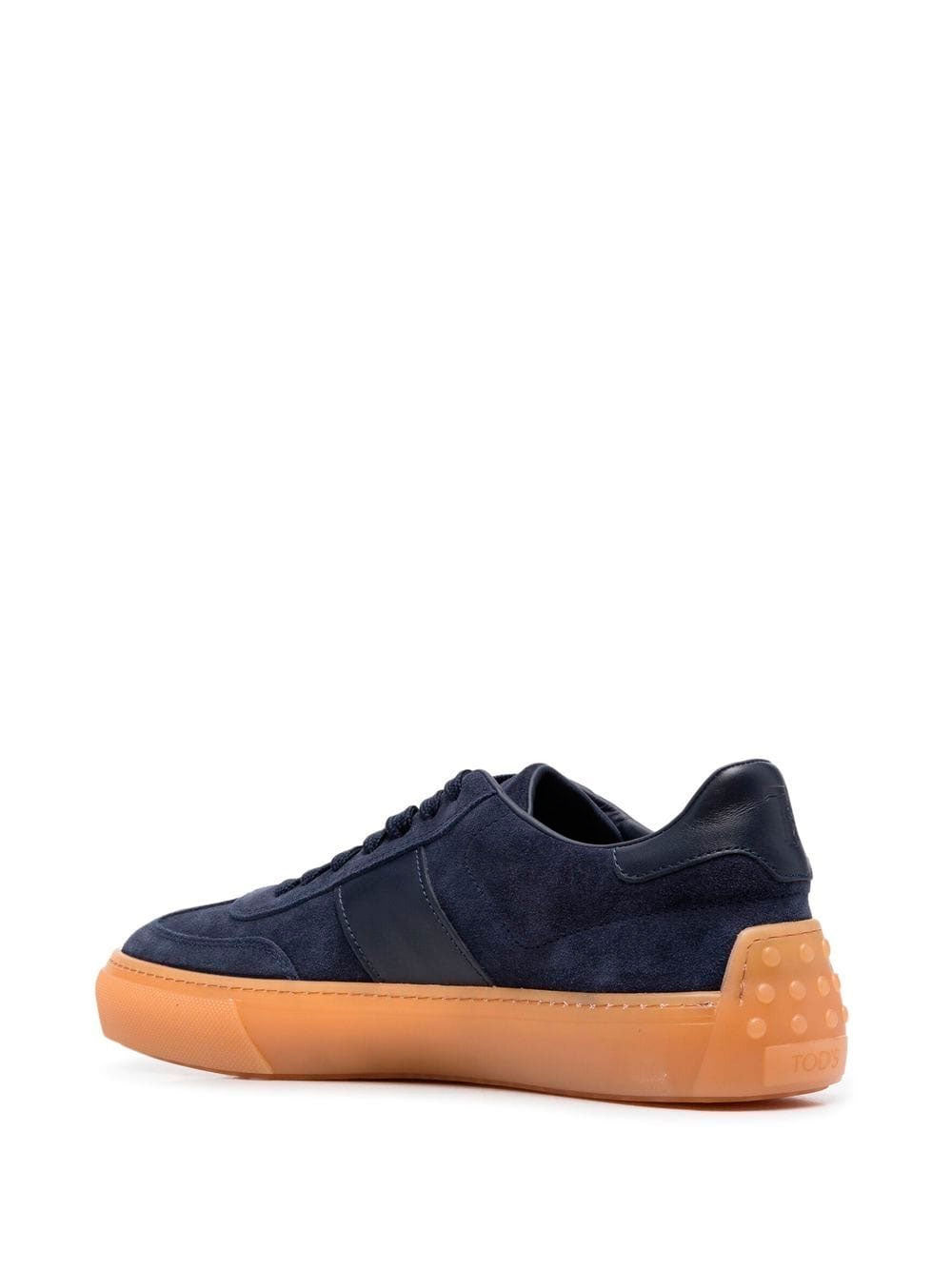 Logo-patch suede low-top sneakers
