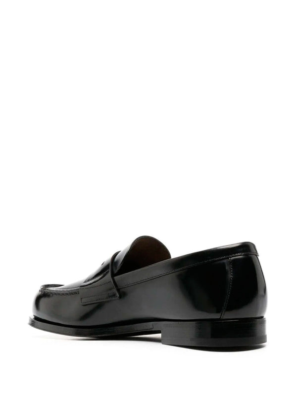 Triangle-logo penny loafers
