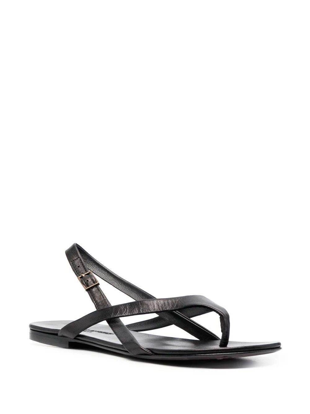 Saint Laurent Tribute leather flat sandals for Women - Grey in UAE | Level  Shoes