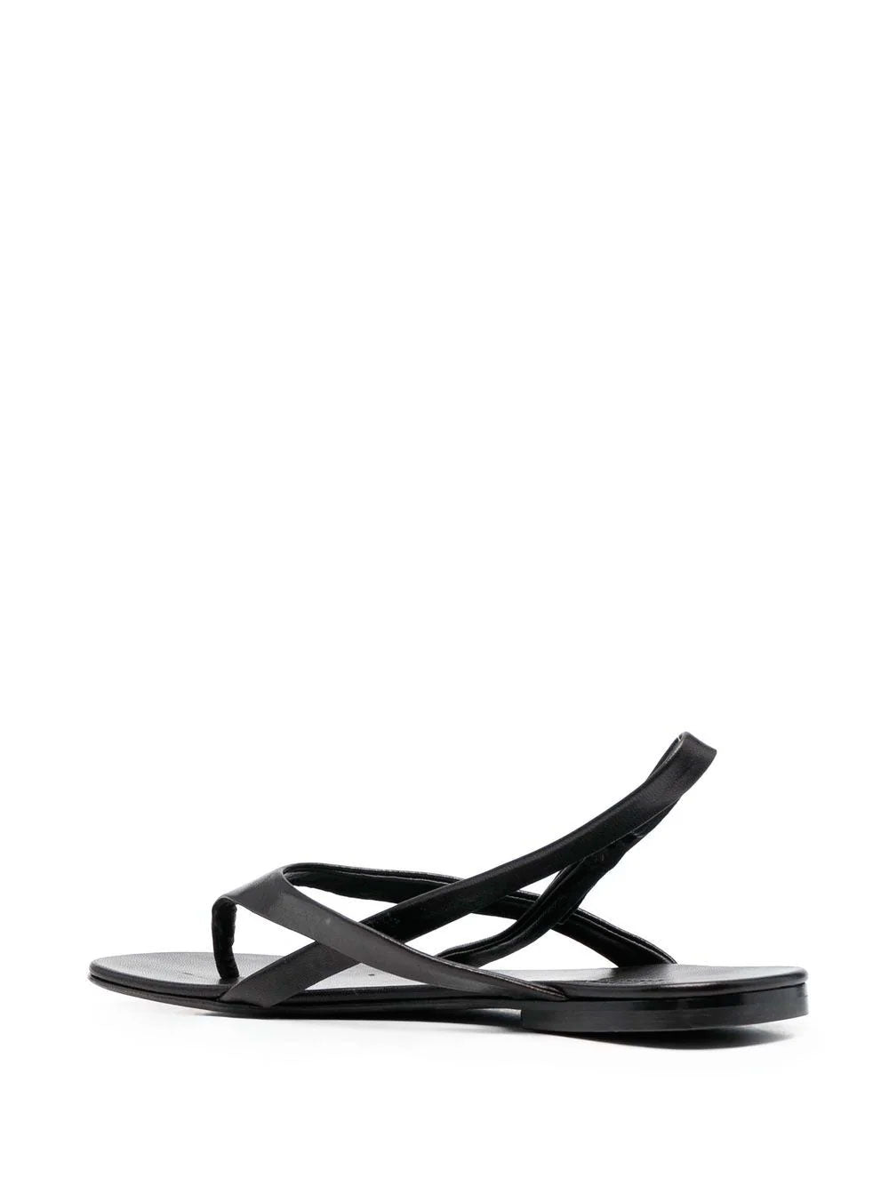 Leather crossover-strap flat sandals